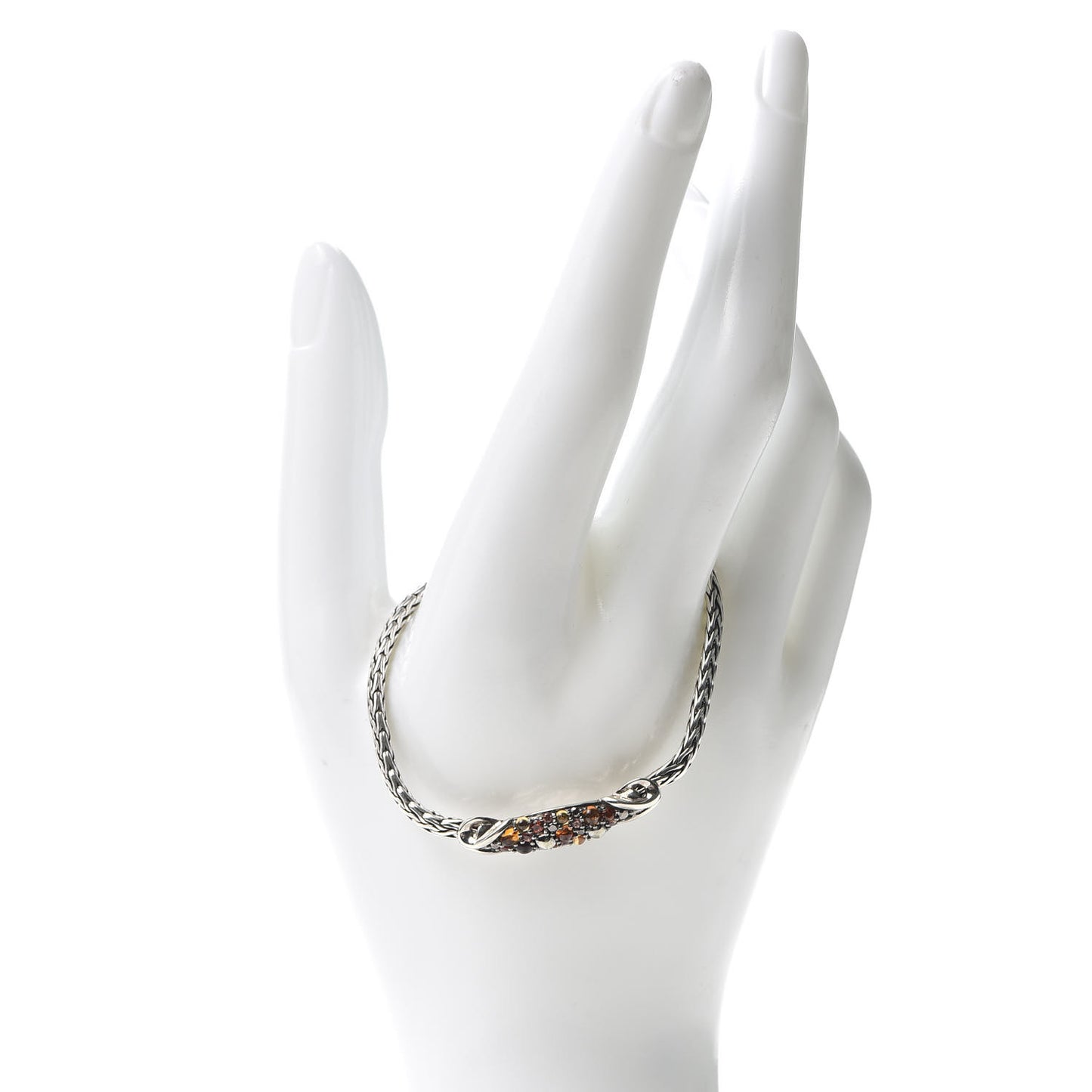 Sterling Silver Multi-Stone Station Slim Link Classic Chain Bracelet