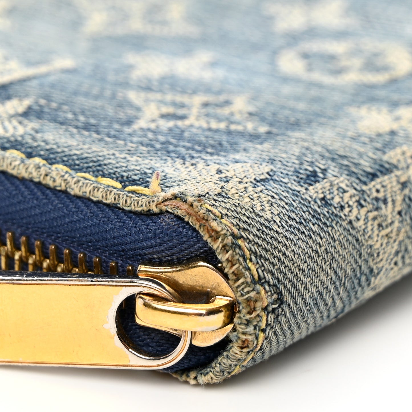 Monogram Denim Zippy Wallet Blue
