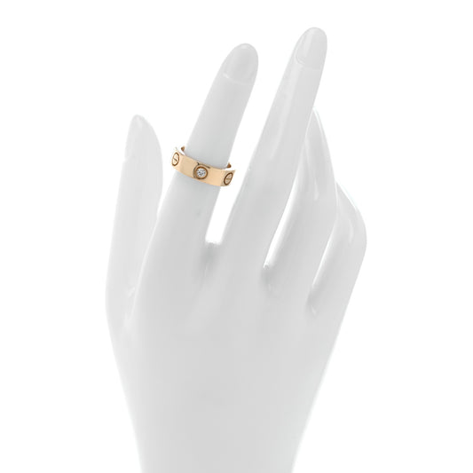 18K Yellow Gold 3 Diamond 5.5mm LOVE Ring 50 5.25