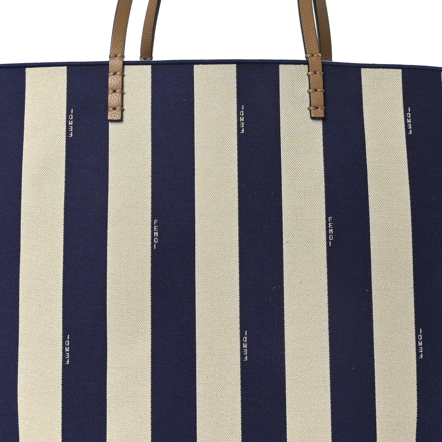 Fendi Pequin Vitello Reversible Large Shopping Tote Midnight Blue 7 of 11