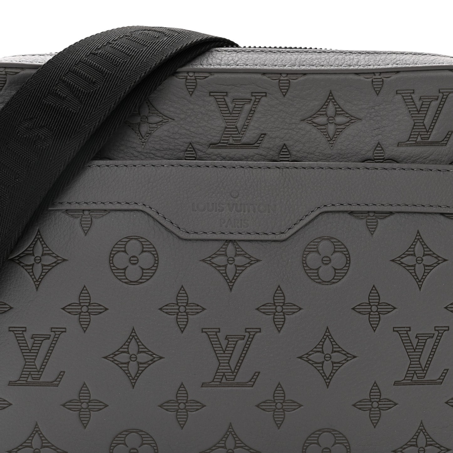 Calfskin Monogram Shadow Trio Messenger Anthracite Gray
