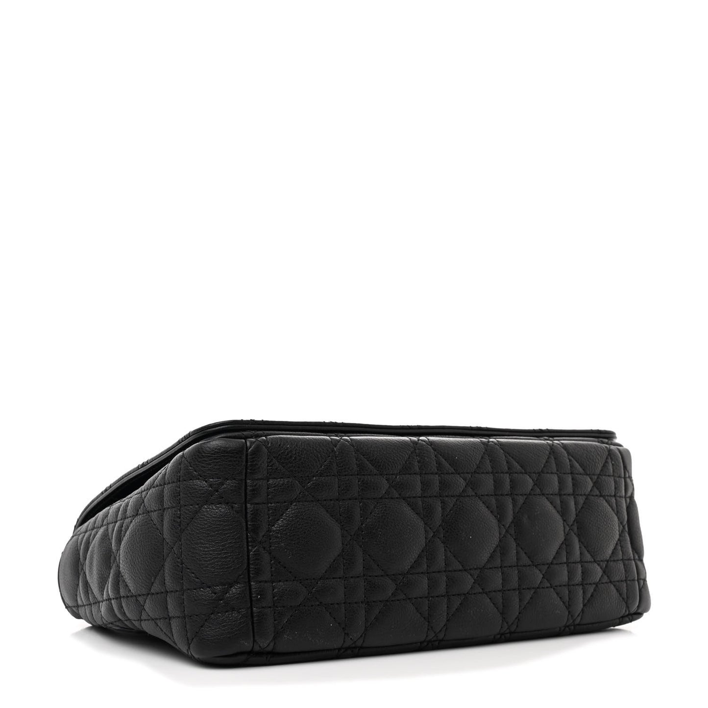 Calfskin Cannage Medium Caro Bag Black