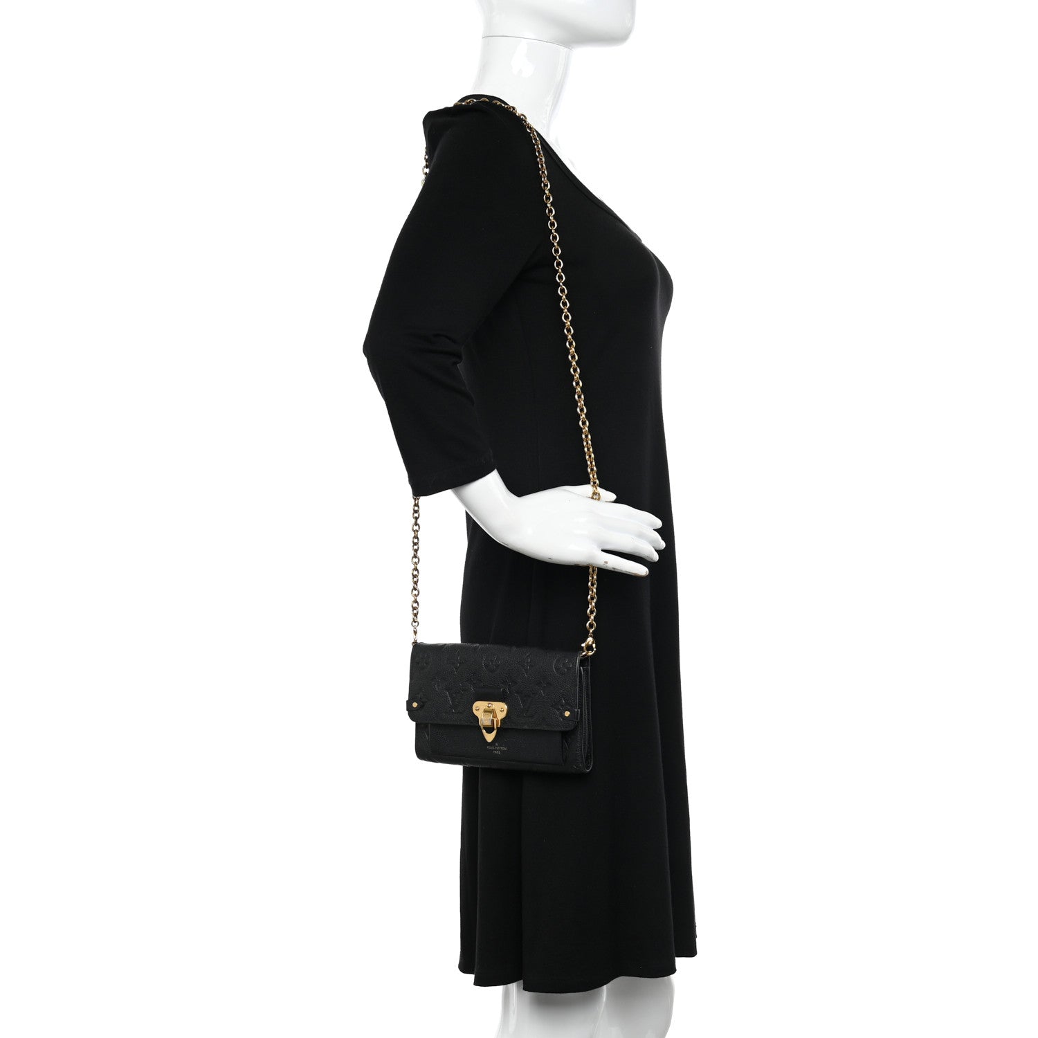 Louis Vuitton Empreinte Vavin Chain Wallet Black 2 of 11