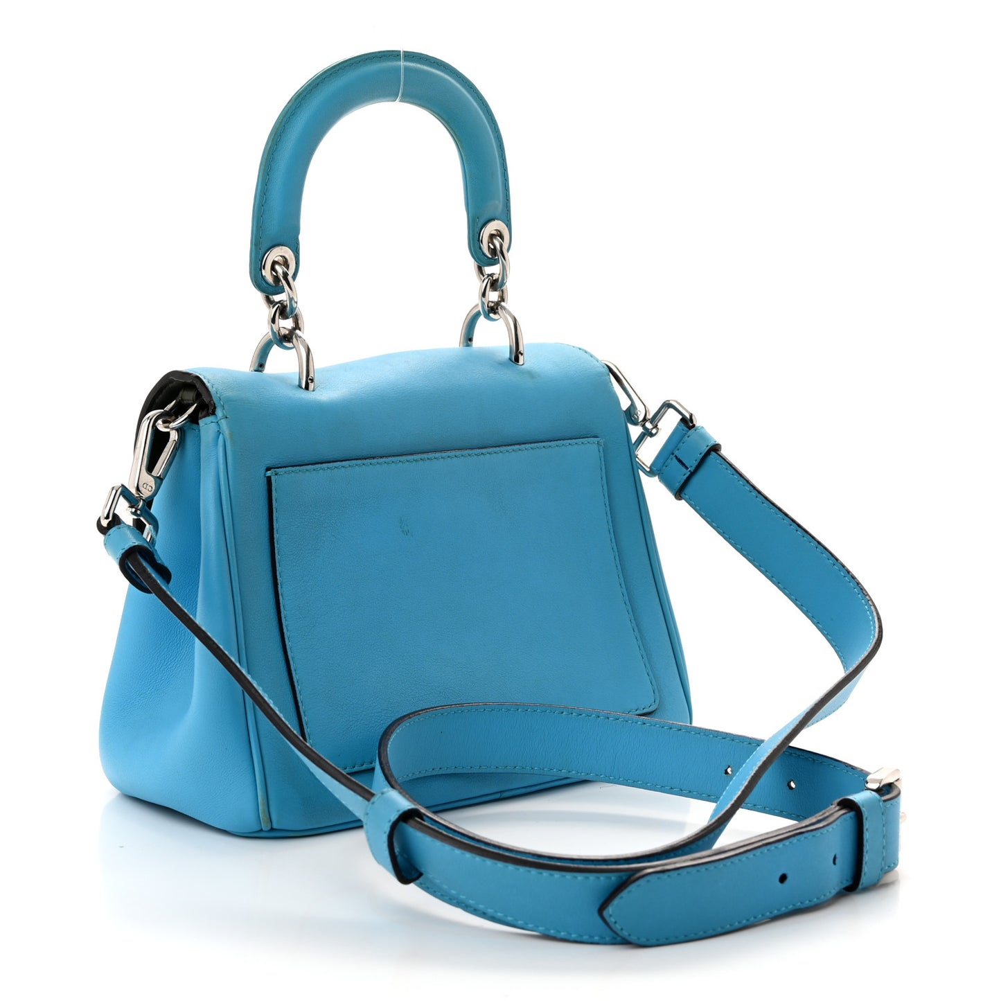 Smooth Calfskin Mini Be Dior Flap Blue