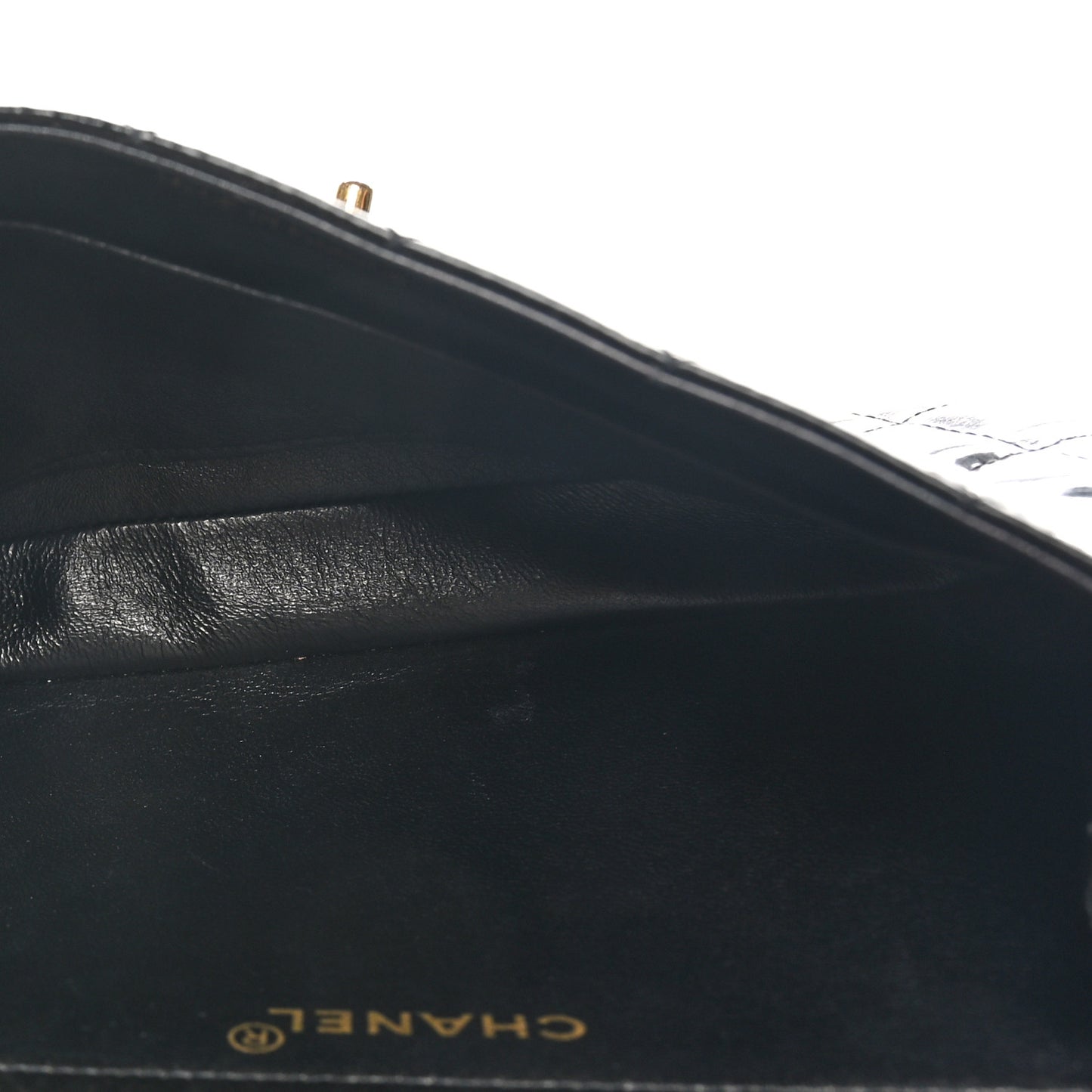 Patent Quilted Small Double Sided Flap Black