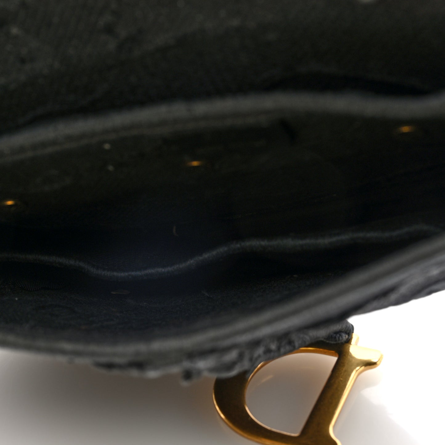 Canvas Embroidered Camouflage Saddle Bag Black