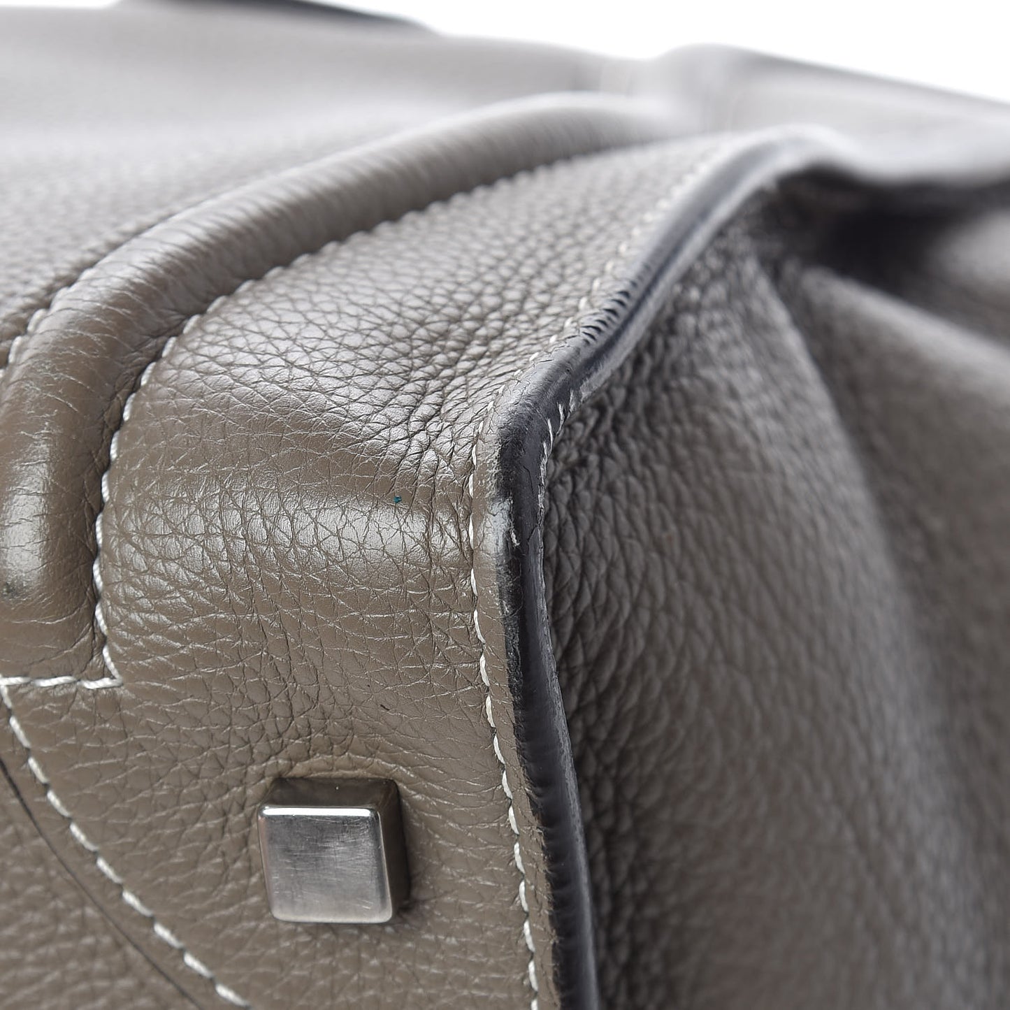 Drummed Calfskin Mini Luggage Souris