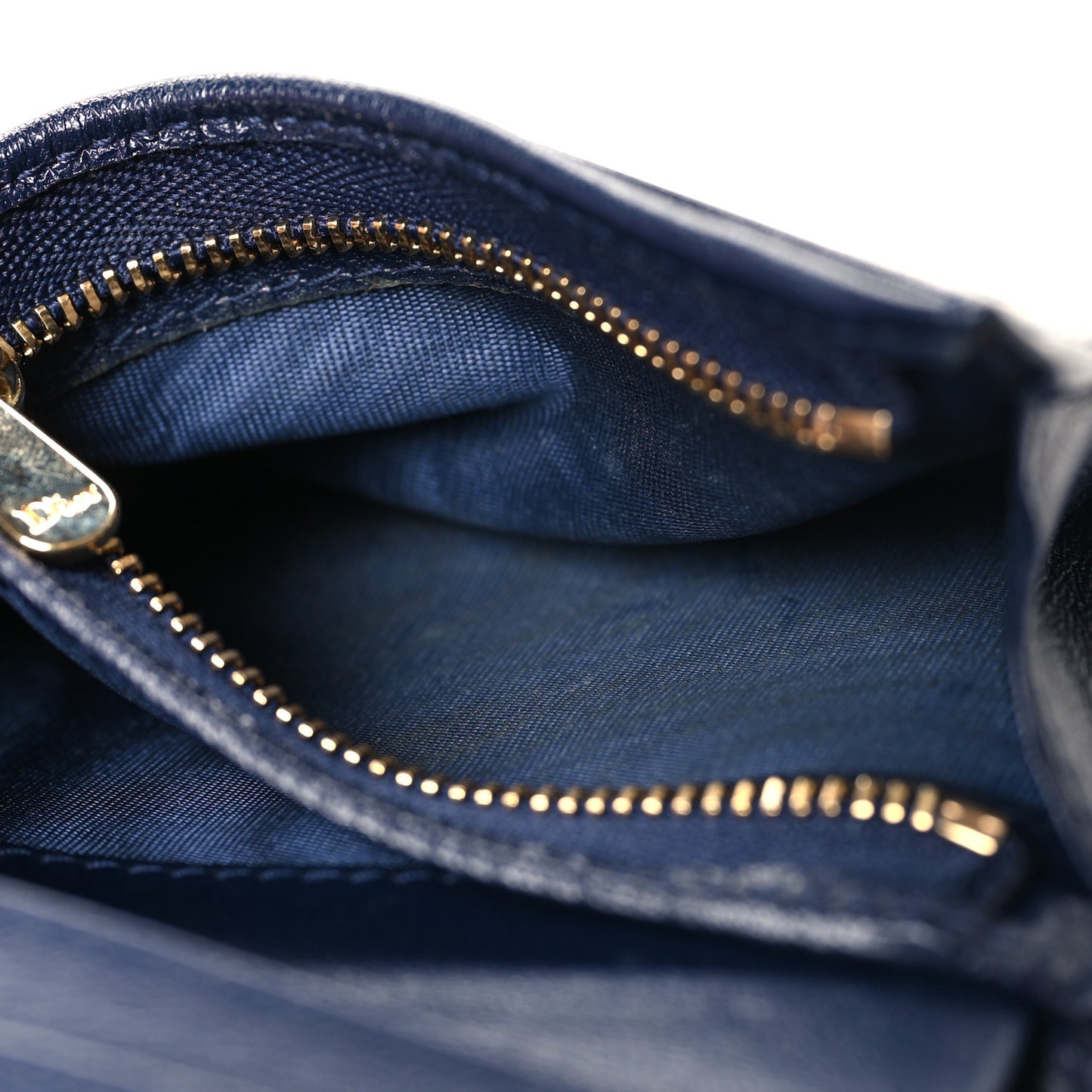 Lambskin Cannage Mini Lady Dior Wallet Navy