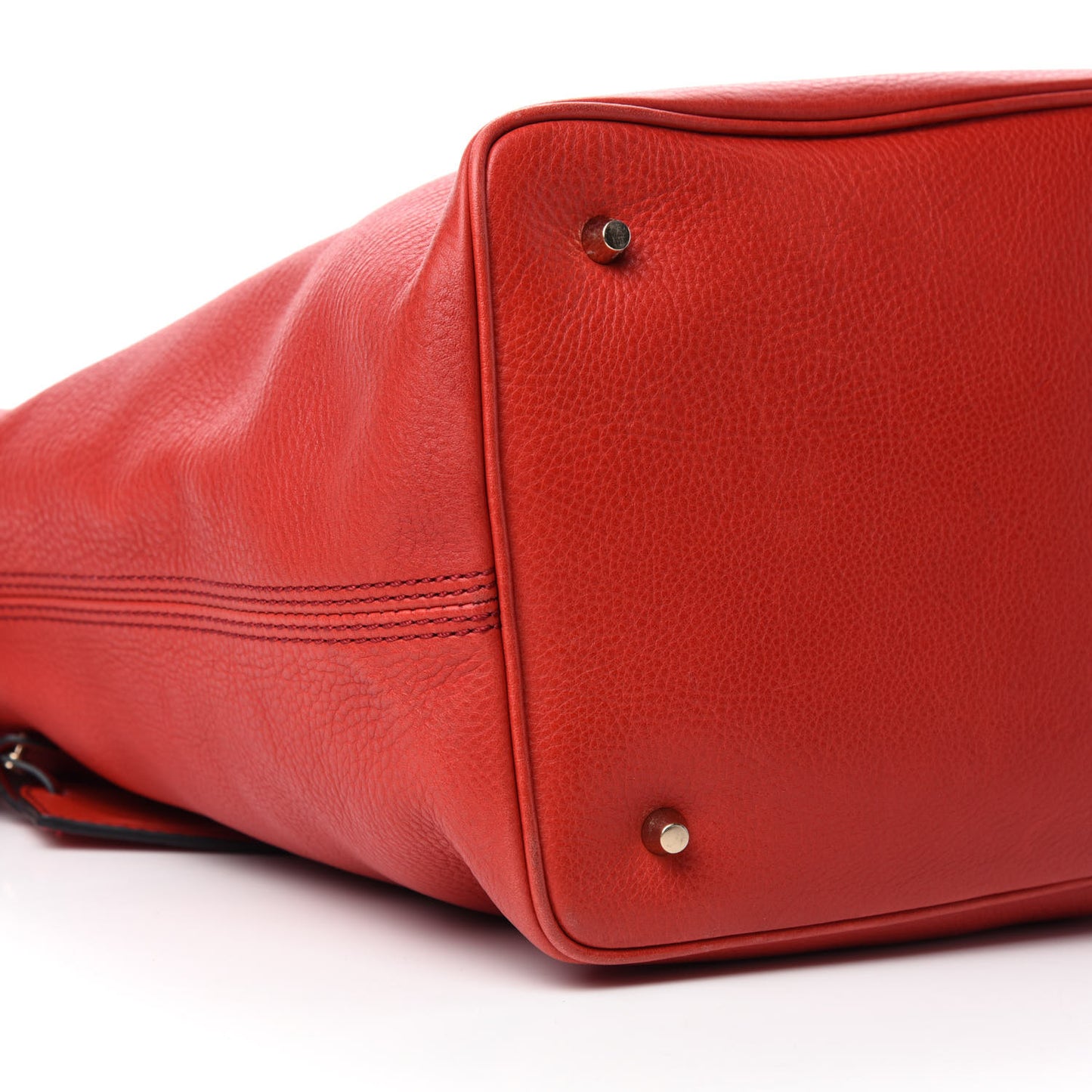 Grainy Calfskin Medium Ashby Hobo Cadmium Red