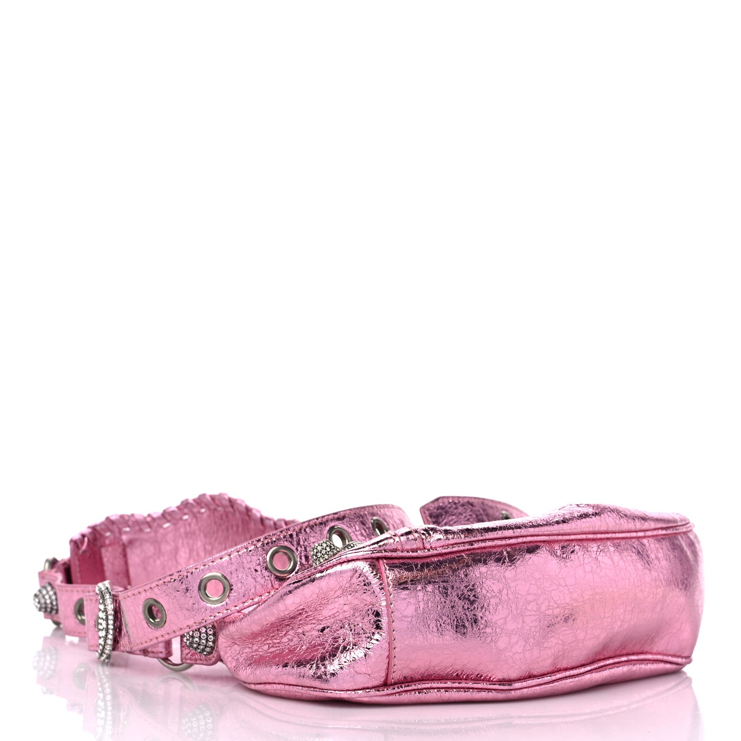 Balenciaga Metallic Agneau Arena Crystal Le Cagole Shoulder Bag XS Met Pink 5 of 9