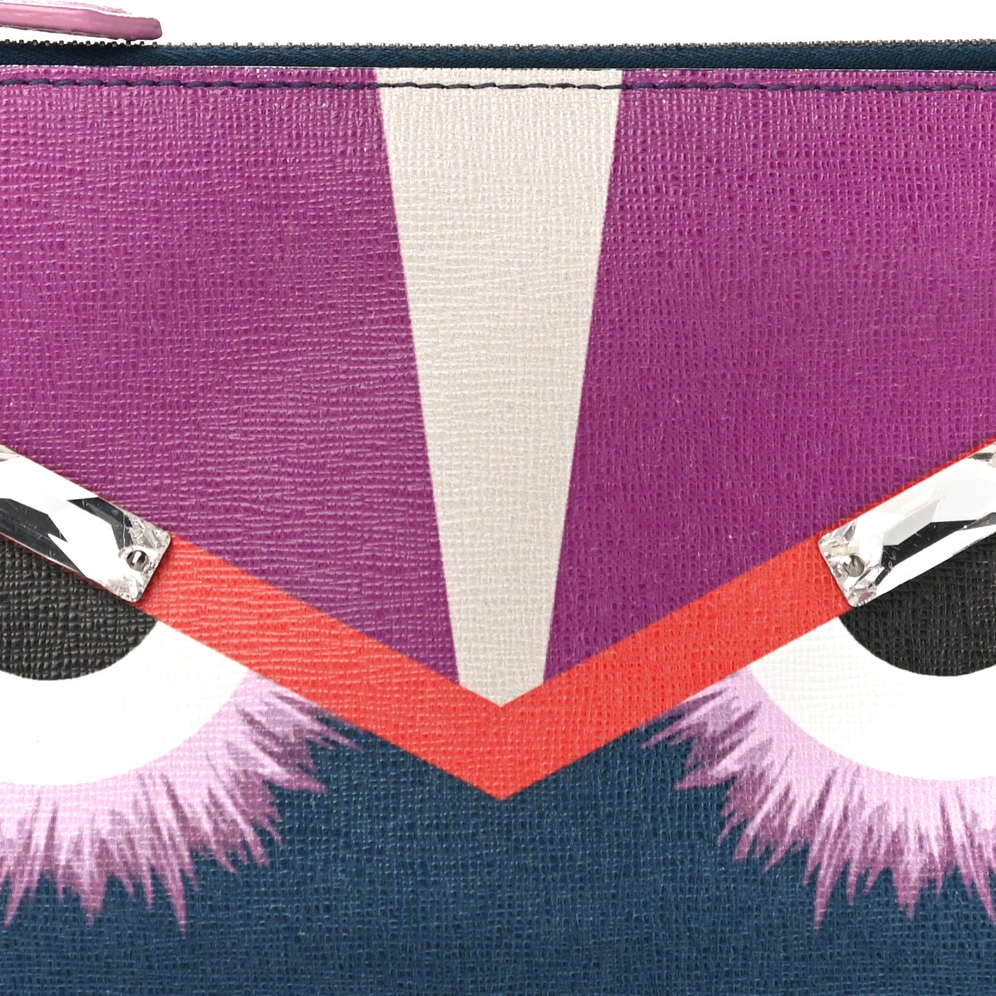 Vitello Elite Crystal Eye Monster Coin Pouch Key Case Cobalt Multicolor