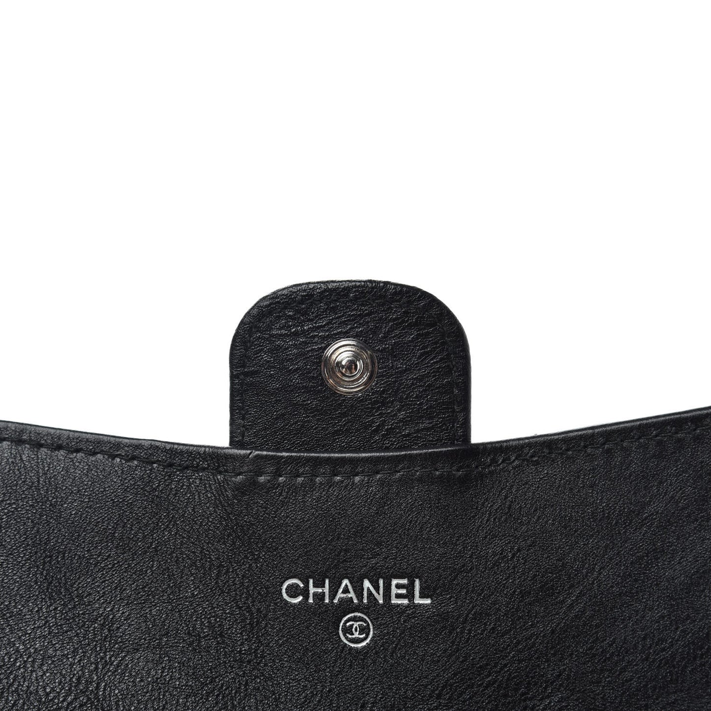 Crumpled Calfskin Quilted Large Flap Wallet So Black