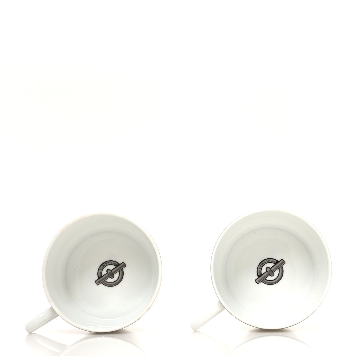 Porcelain Platinum Chaine d'Ancre Tea Cup and Saucer Set of 2