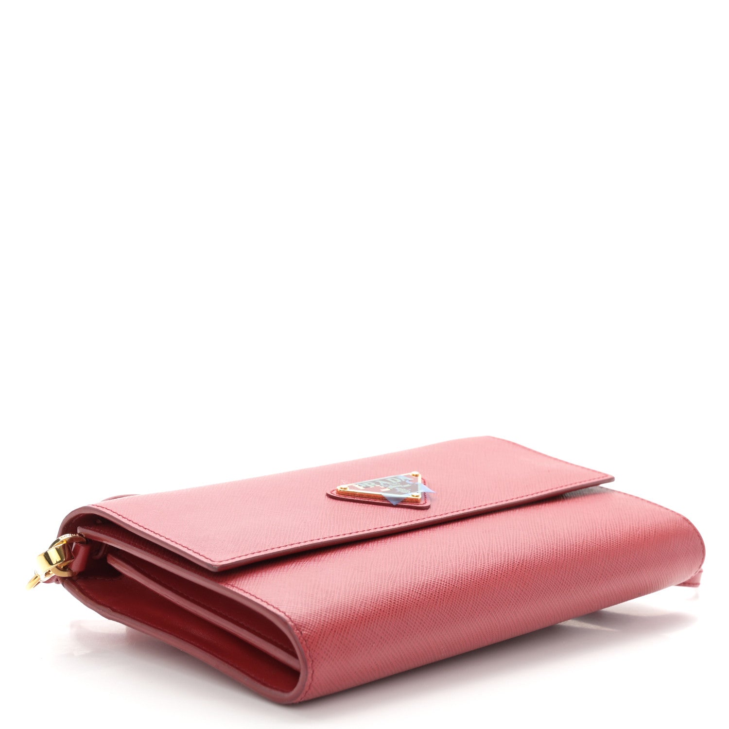 Prada Saffiano Wallet With Shoulder Strap Fuoco 4 of 11