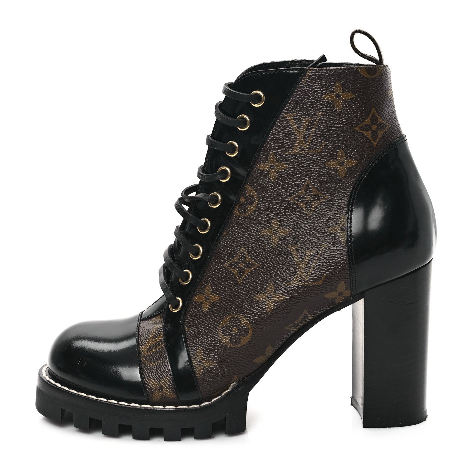 Louis Vuitton Patent Calfskin Monogram Star Trail Ankle Boots 41 Black 1 of 8