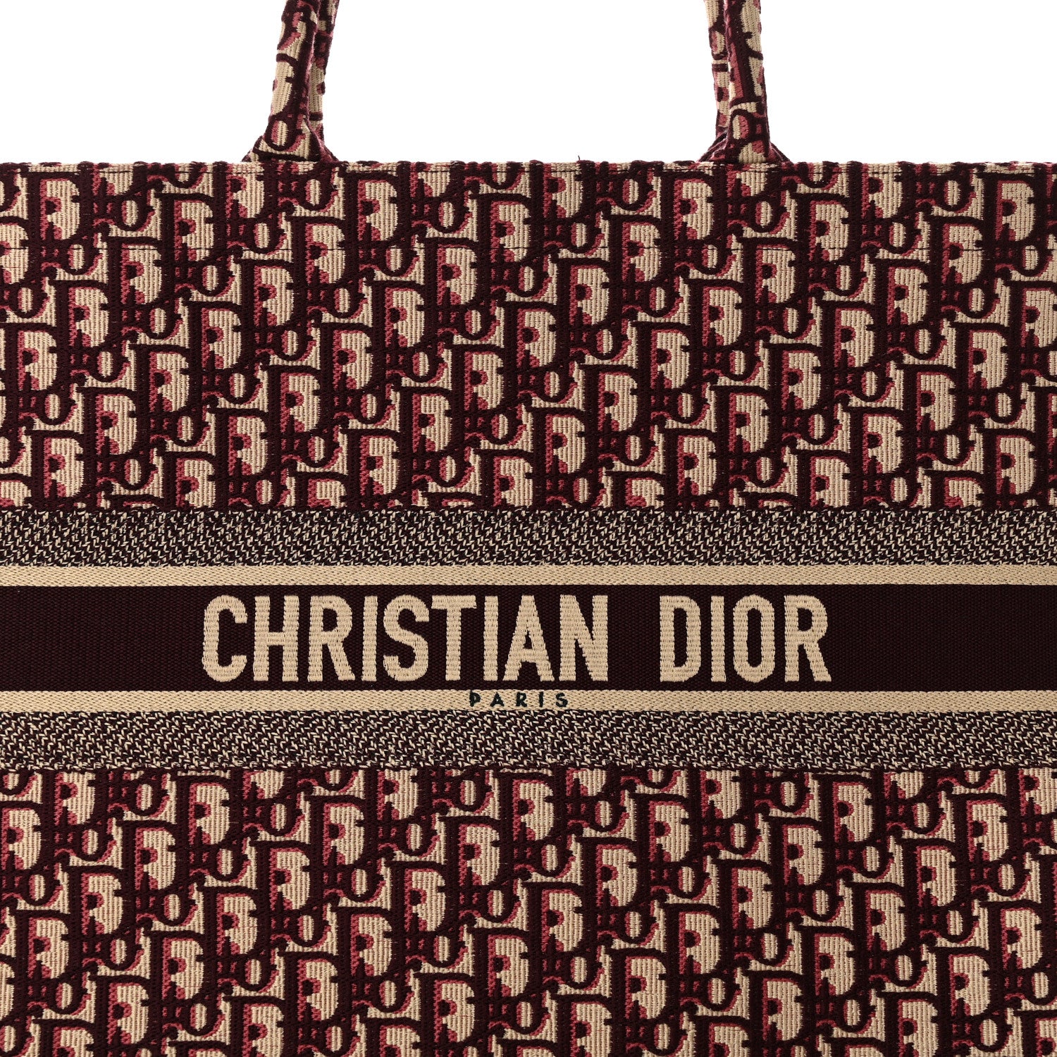 Christian Dior CHRISTIAN DIOR Oblique Large Book Tote Burgundy Multicolor 8 of 10