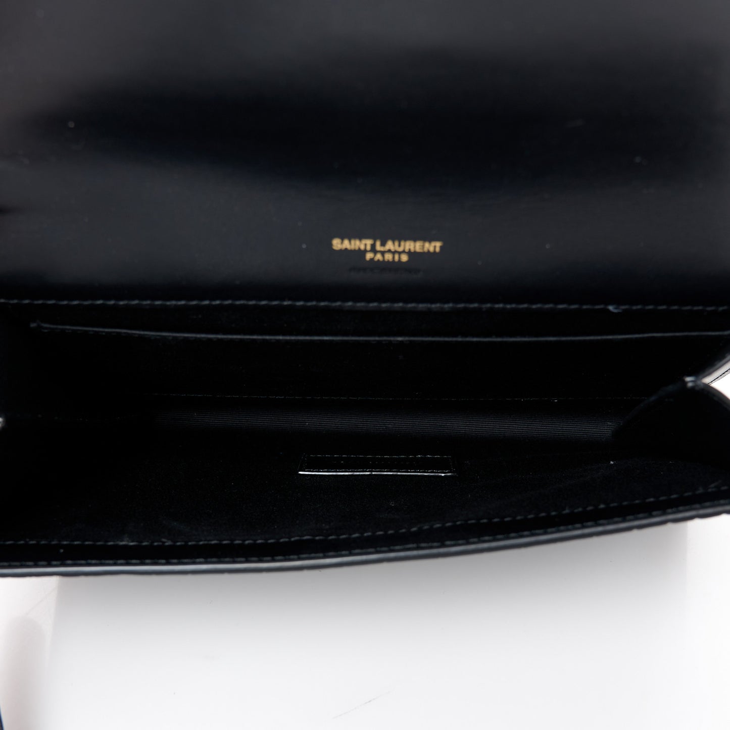 Calfskin Crocodile Embossed Monogram Cassandre Flap Pouch Black