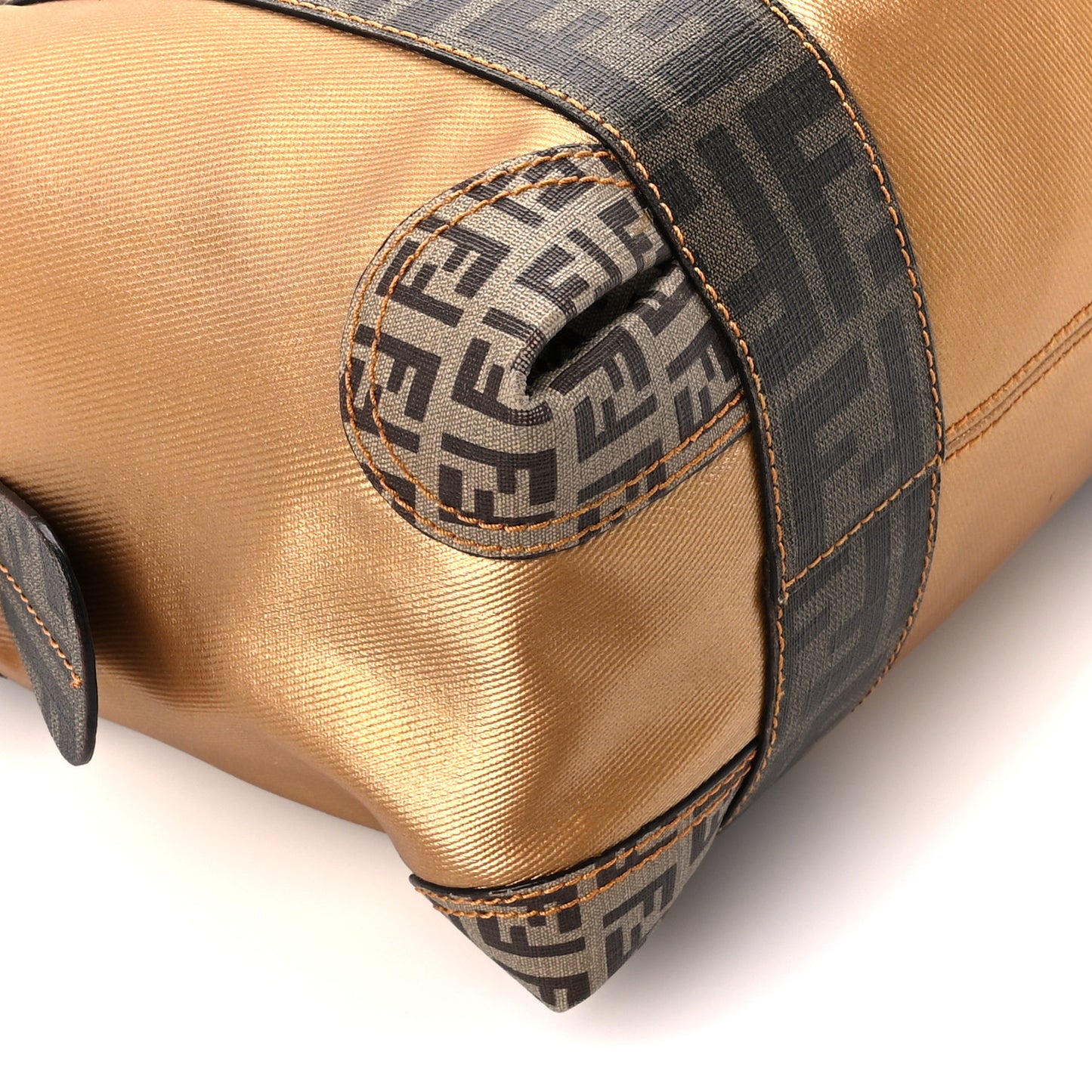 Zucca Zucchino Mixed Media B Mix Tote Tobacco Gold