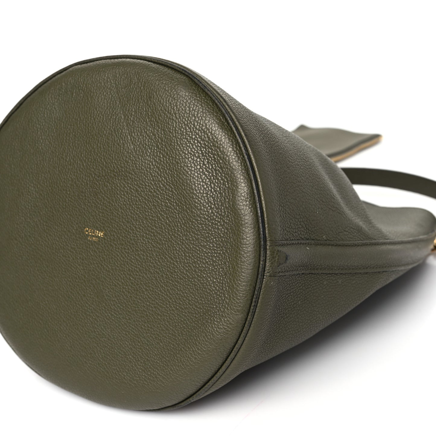 Supple Grained Calfskin Bucket 16 Bag Dark Olive