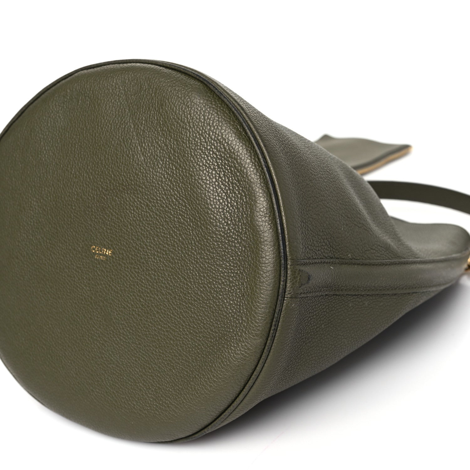 Celine Supple Grained Calfskin Bucket 16 Bag Dark Olive 10 of 11