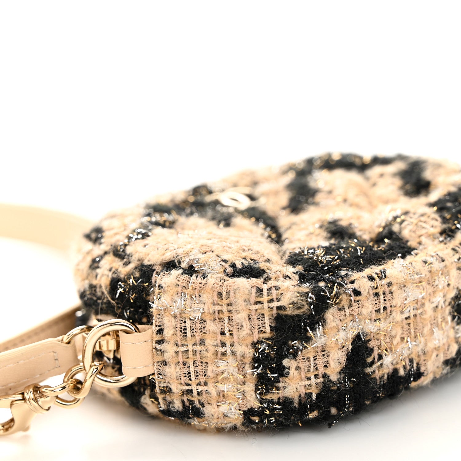 Chanel Tweed Lambskin Quilted Waist Bag With Coin Purse Beige 12 of 13