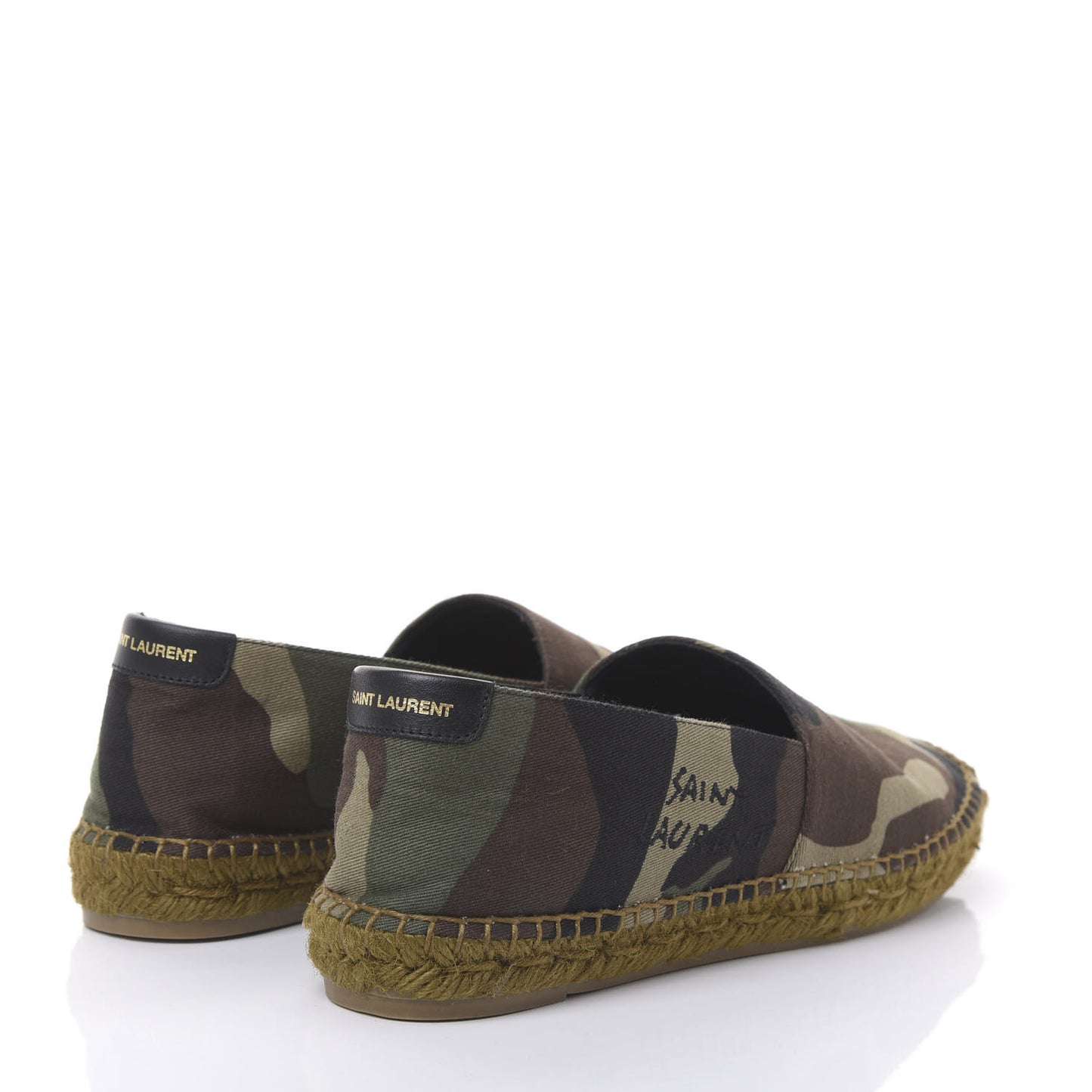 Canvas Camouflage Espadrilles 37.5 Kaki Black