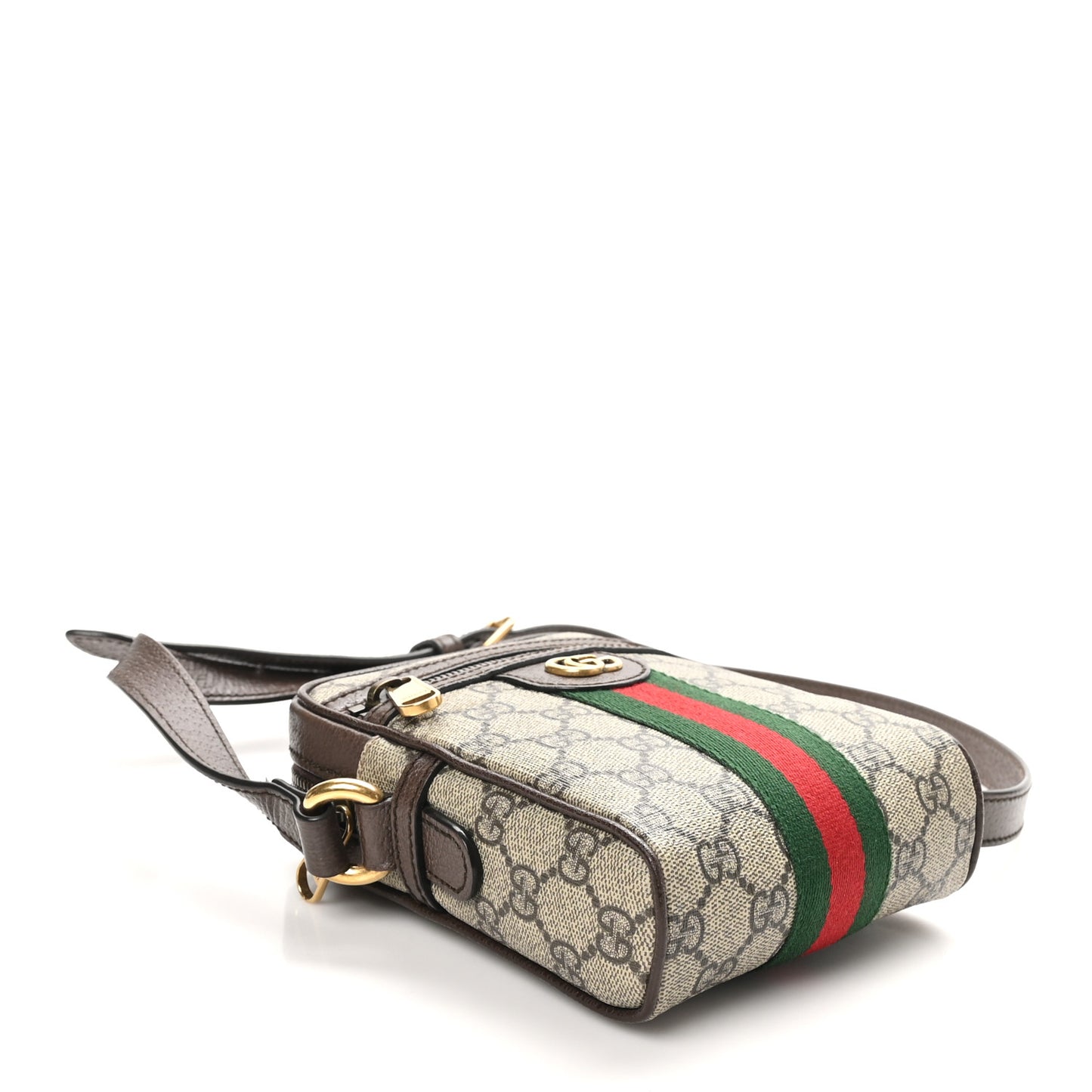 GG Supreme Monogram Web Mini Ophidia Messenger Brown