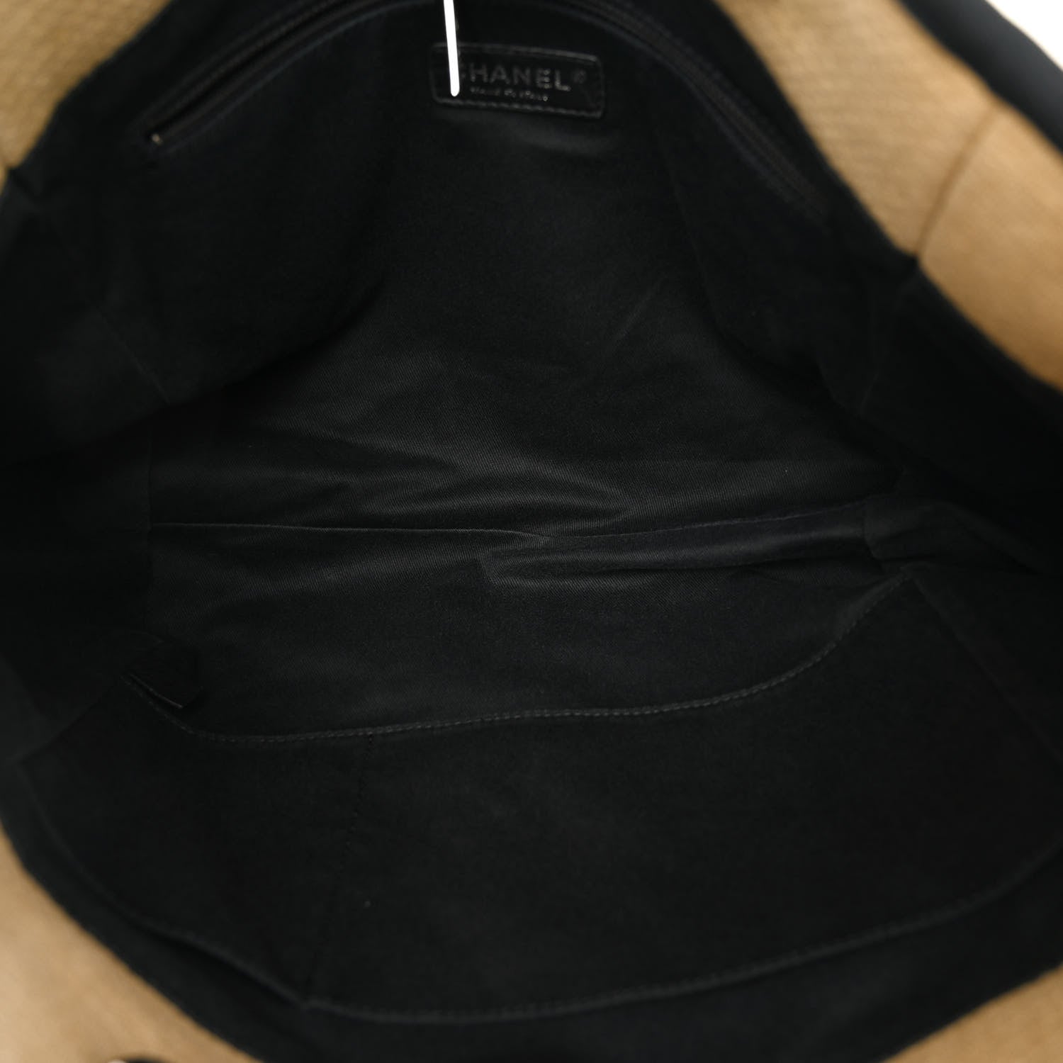 Chanel Canvas Small Deauville Tote Beige Black 5 of 10