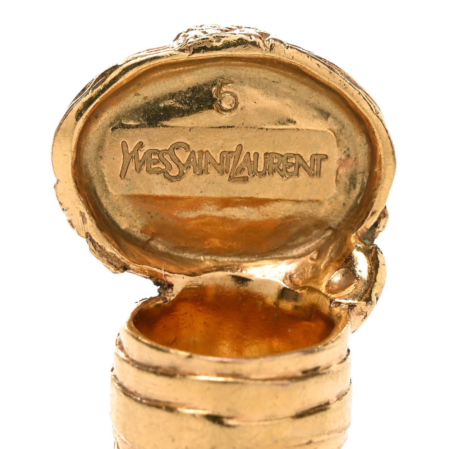 Glass Cabochon Arty Ovale Ring 49 5 Gold Blue