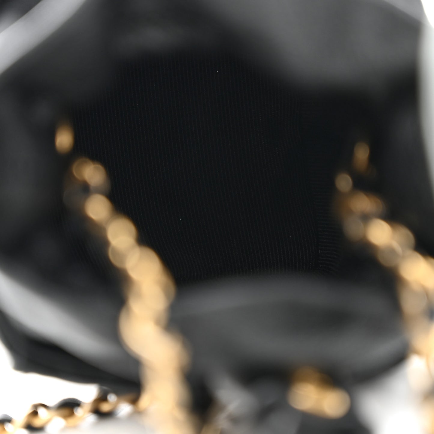 Calfskin Quilted Mini Drawstring Bucket Bag Black