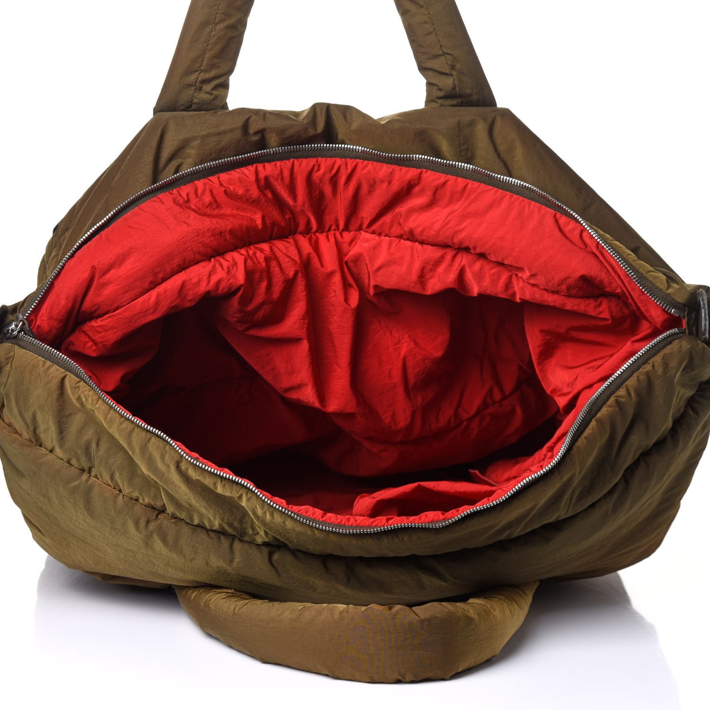 Nylon Quilted Large Coco Cocoon Shopping Tote Green