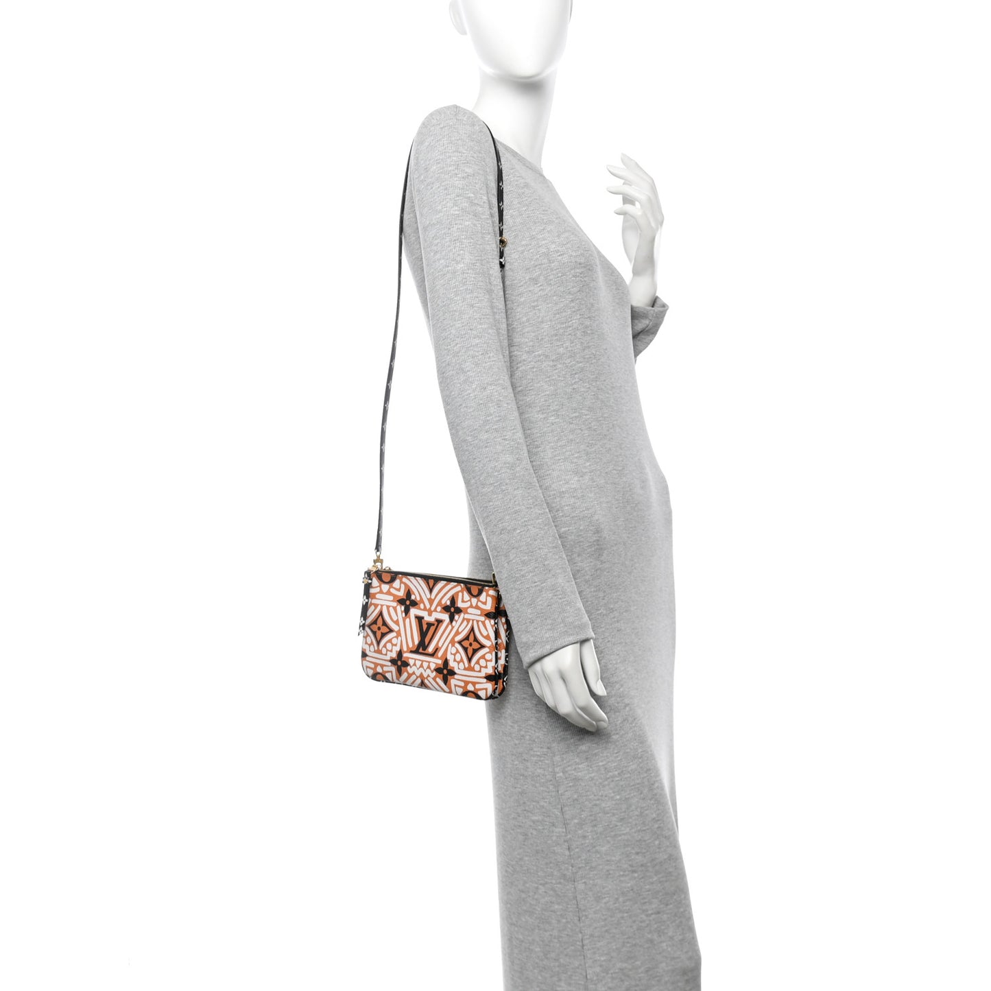 Monogram Giant Crafty Double Zip Pochette Creme Caramel