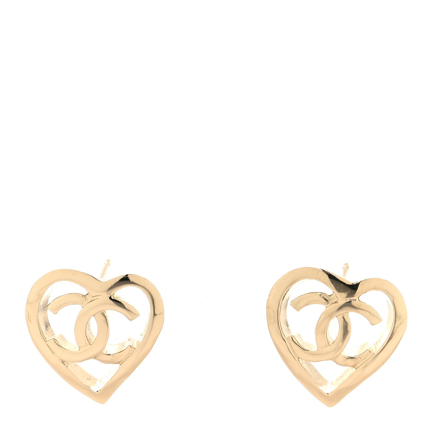 Chanel Metal CC Heart Coco In Love Earrings Gold 1 of 5