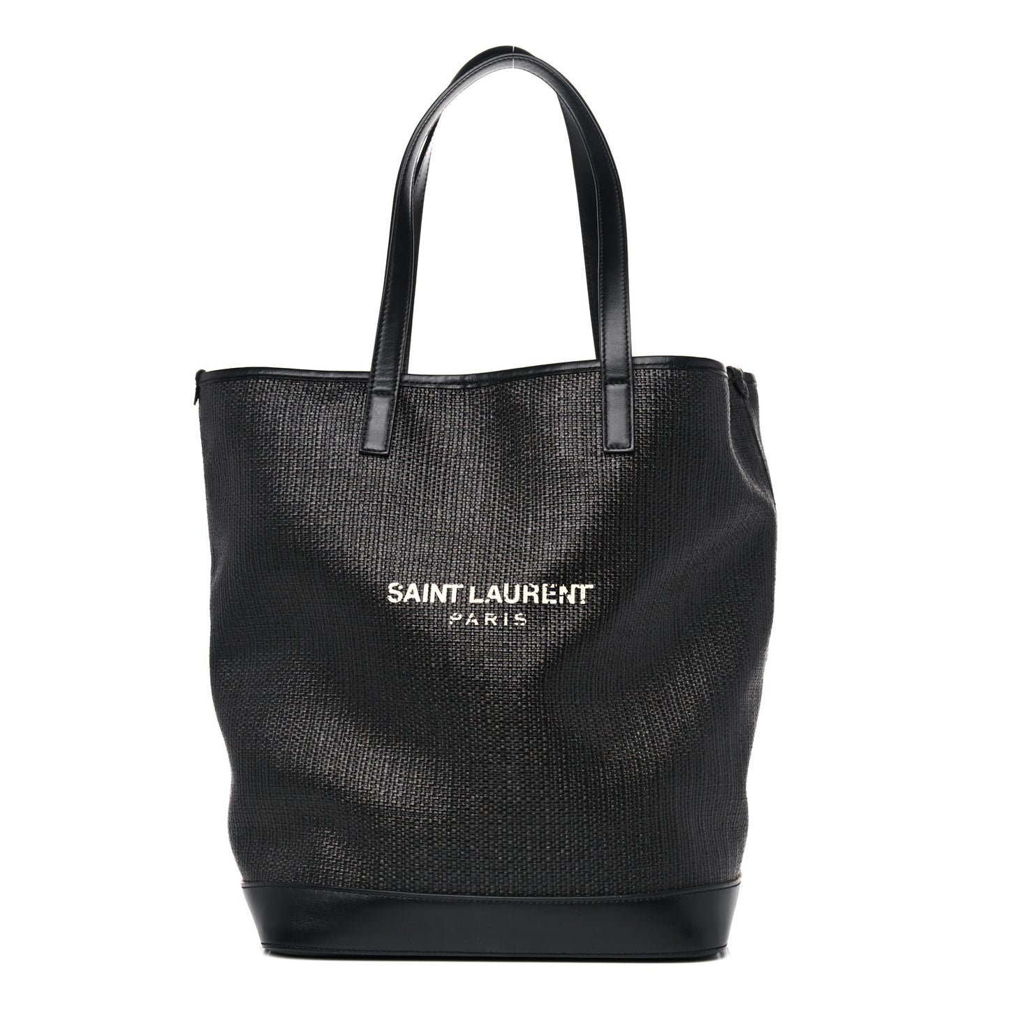 Linen Canvas Teddy Shopping Bag Black