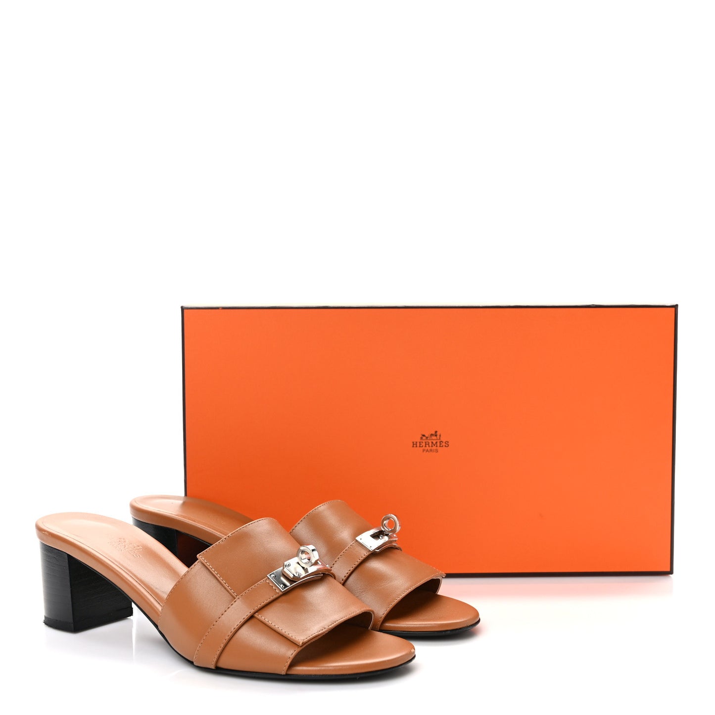 Calfskin Gigi 50 Sandals 38.5 Gold Black