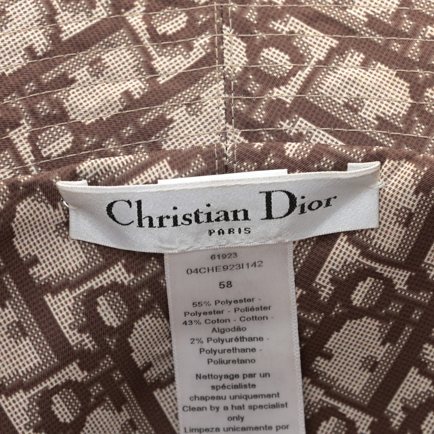 Christian Dior Polyester Cotton Oblique Bucket Hat 58 4 of 4
