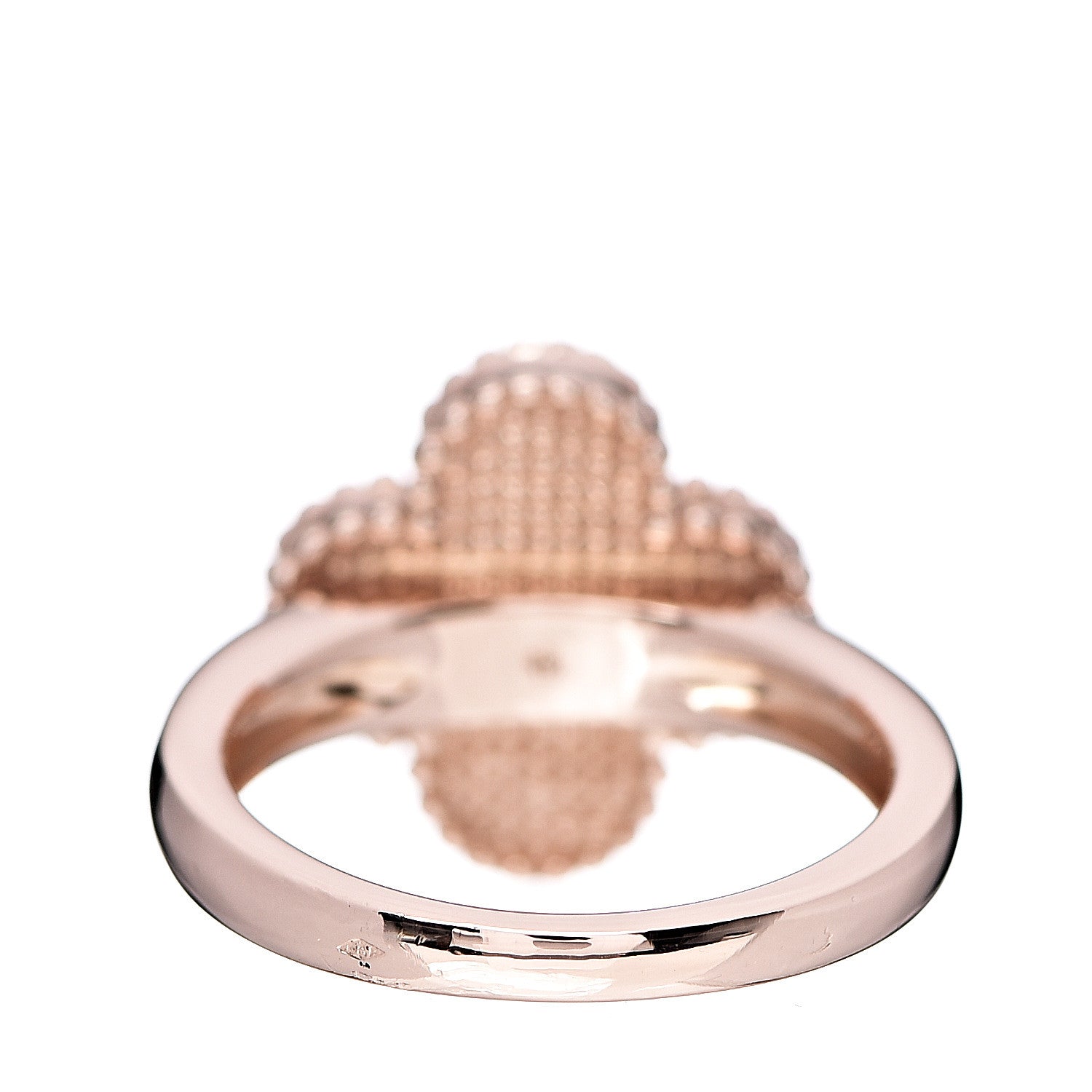 Van Cleef & Arpels 18K Rose Gold Diamond Vintage Alhambra Ring 52 6 3 of 6
