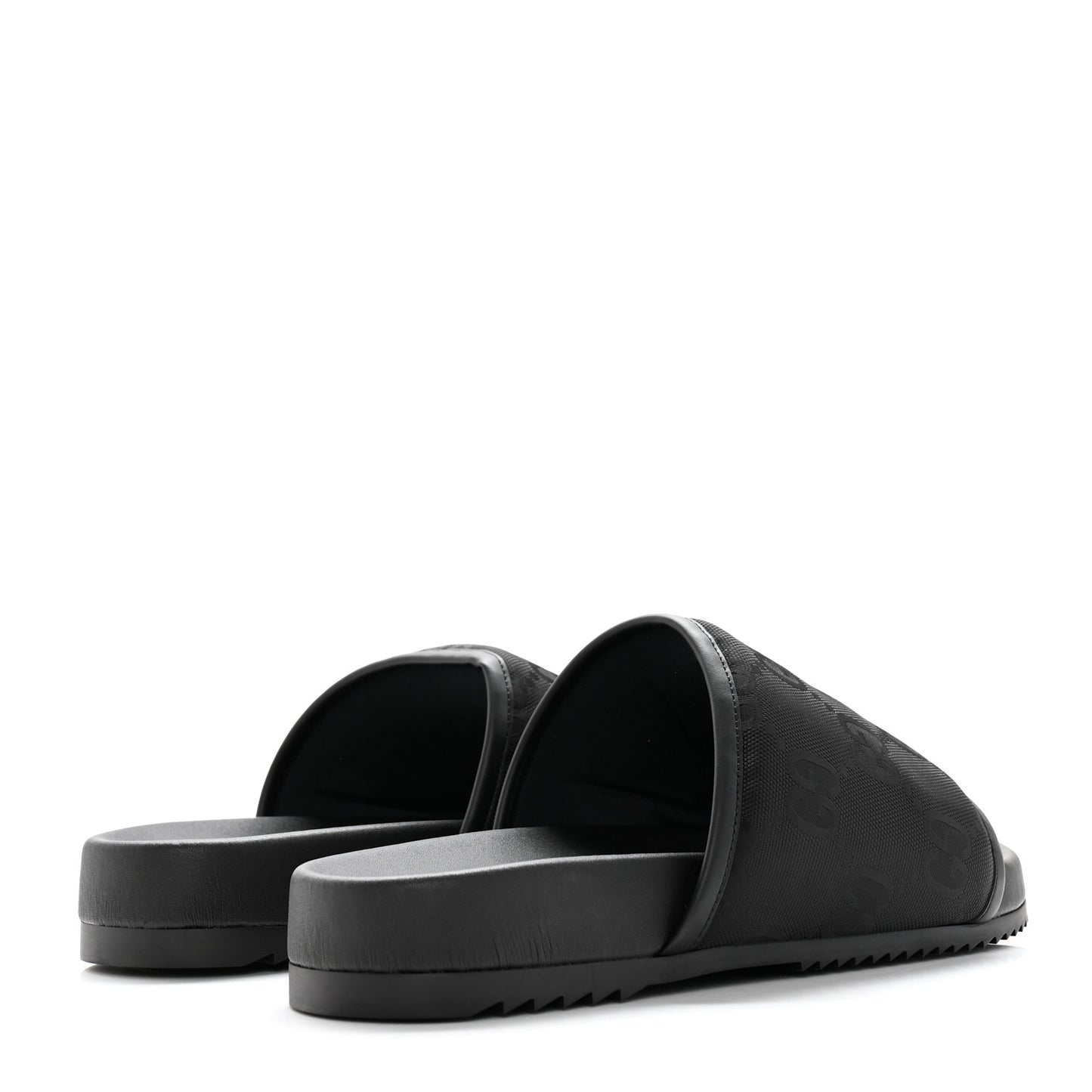 Econyl Nylon Demetra GG Monogram Mens Off the Grid Slide Sandals 9 Black