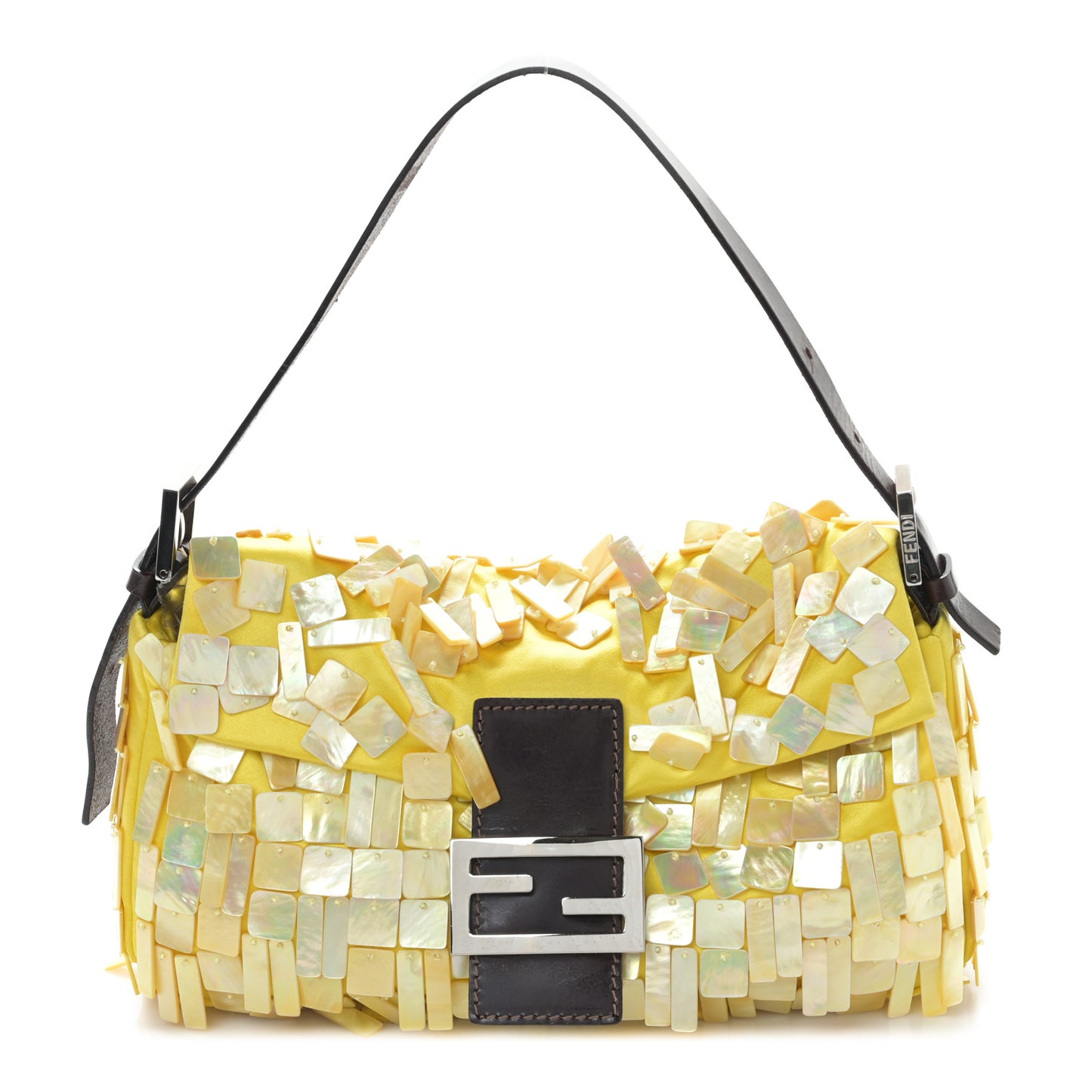 Satin Mother of Pearl Baguette Yellow
