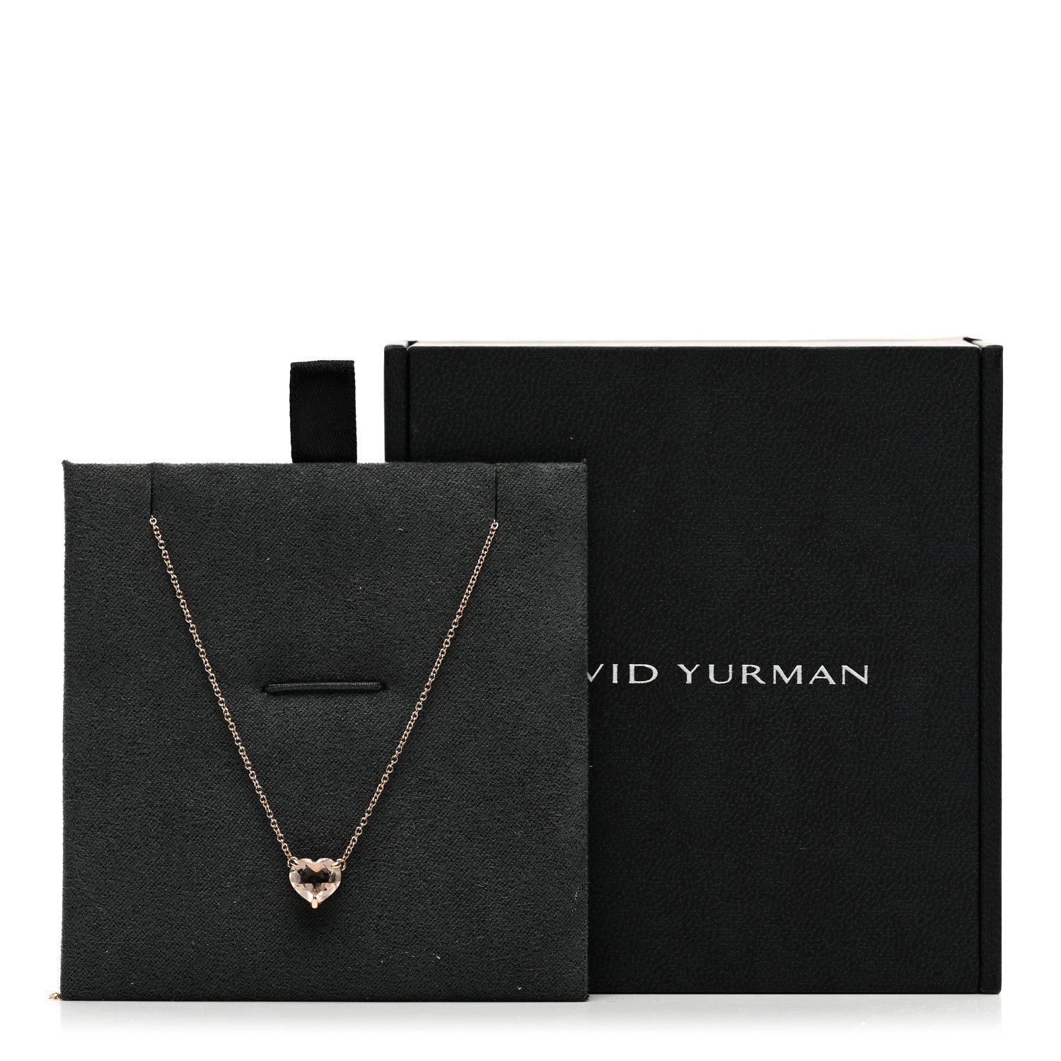 David Yurman 18K Rose Gold Morganite 8mm Chatelaine Heart Pendant Necklace 5 of 5