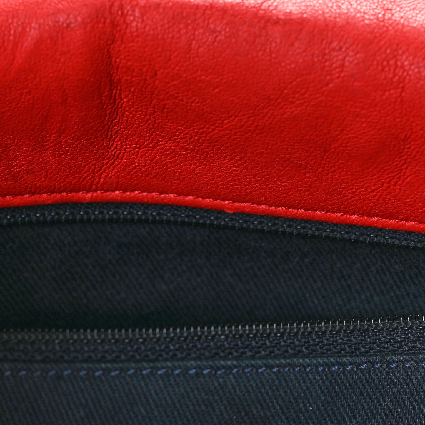 Calfskin Surpique Chevron Medium Flap Red