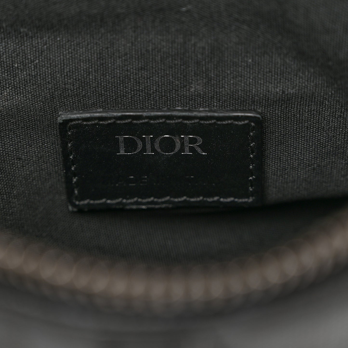 Smooth Calfskin Canvas CD Diamond Mens Saddle Bag Black