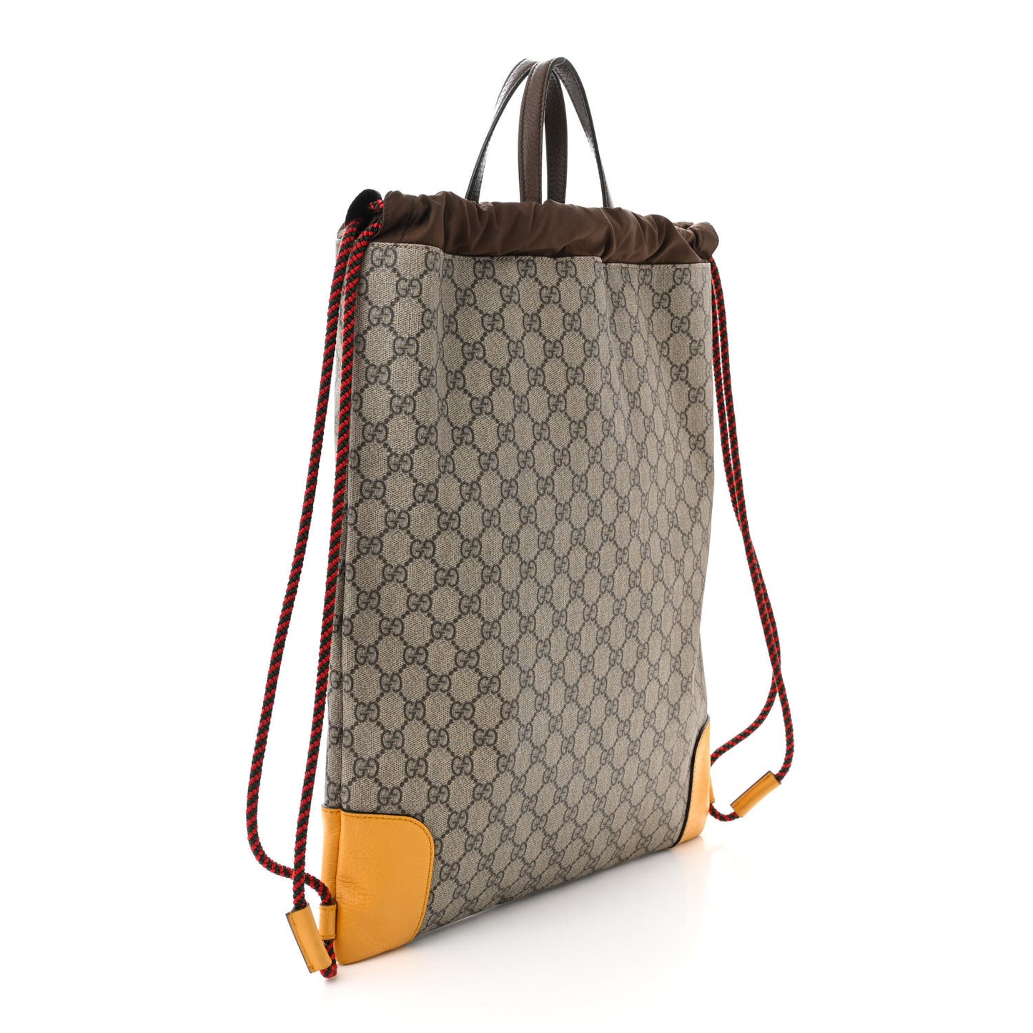 GG Supreme Monogram Neo Vintage Drawstring Backpack Beige New Acero Crop