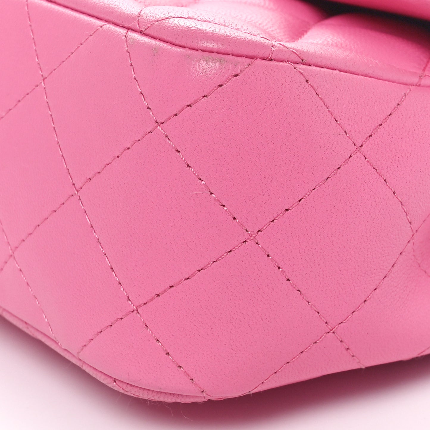 Lambskin Quilted Mini Rectangular Flap Pink