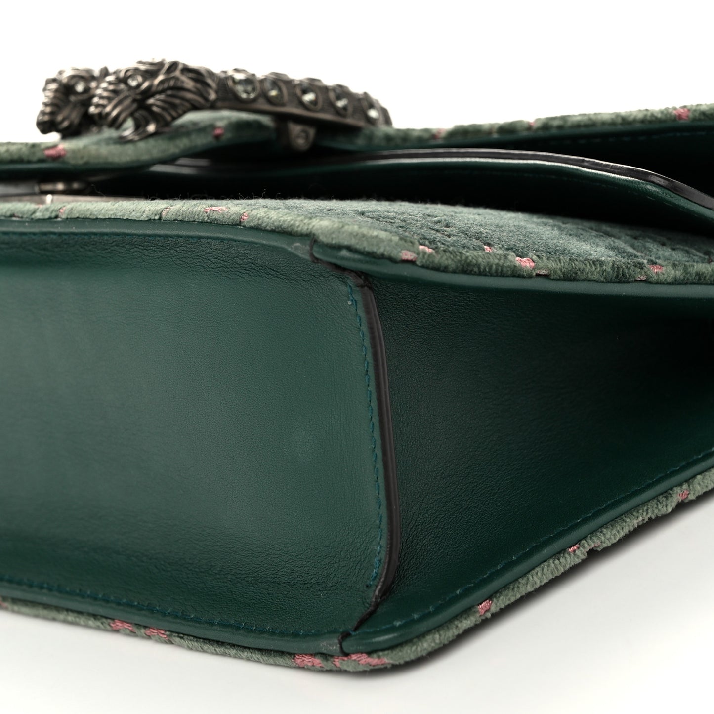 Velvet Moon Calfskin Crystal GG Monogram Small Dionysus Shoulder Bag Avio Dusty Pink Black Diamond