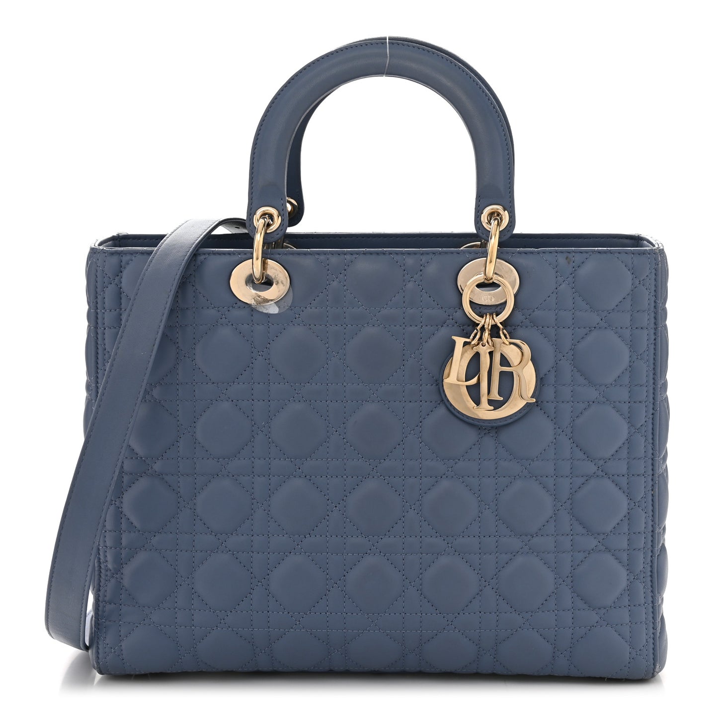 Lambskin Cannage Large Lady Denim
