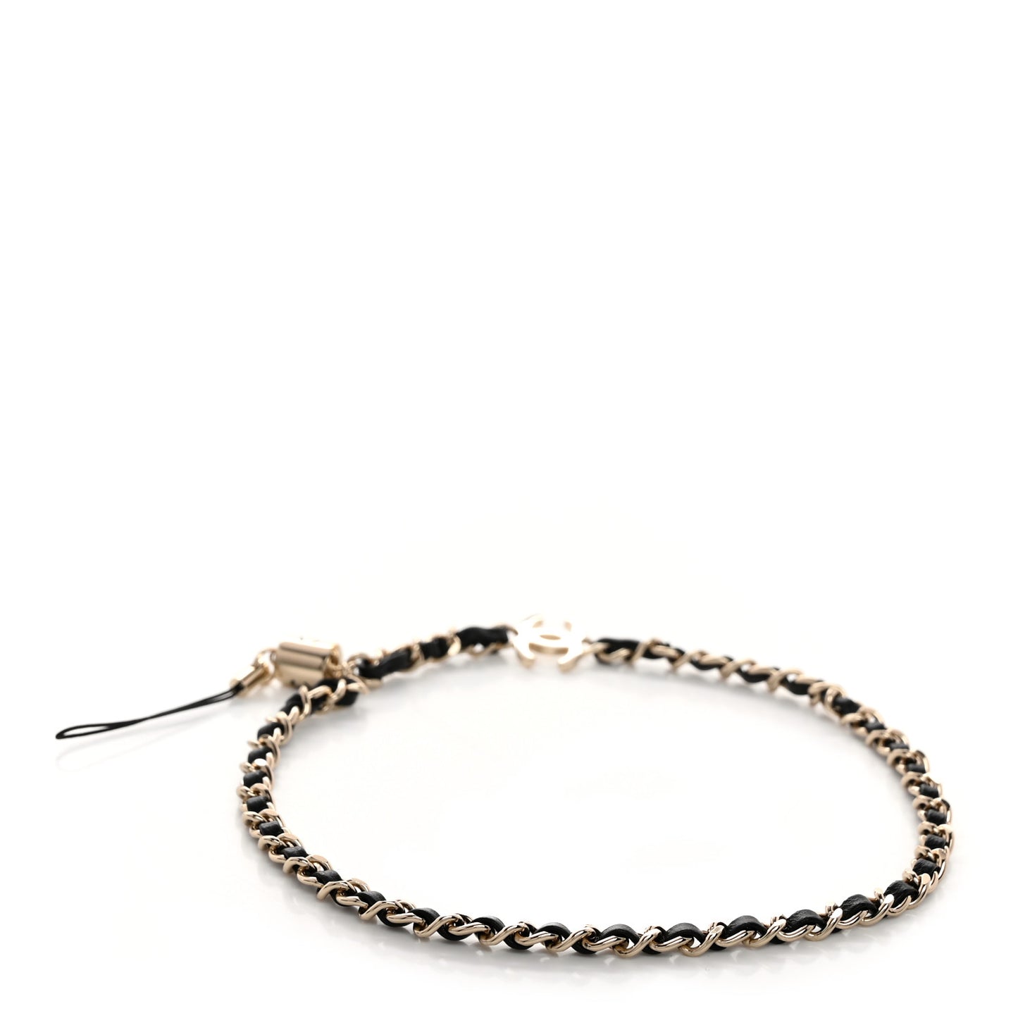 Metal Lambskin CC iPhone Chain Strap Gold Black