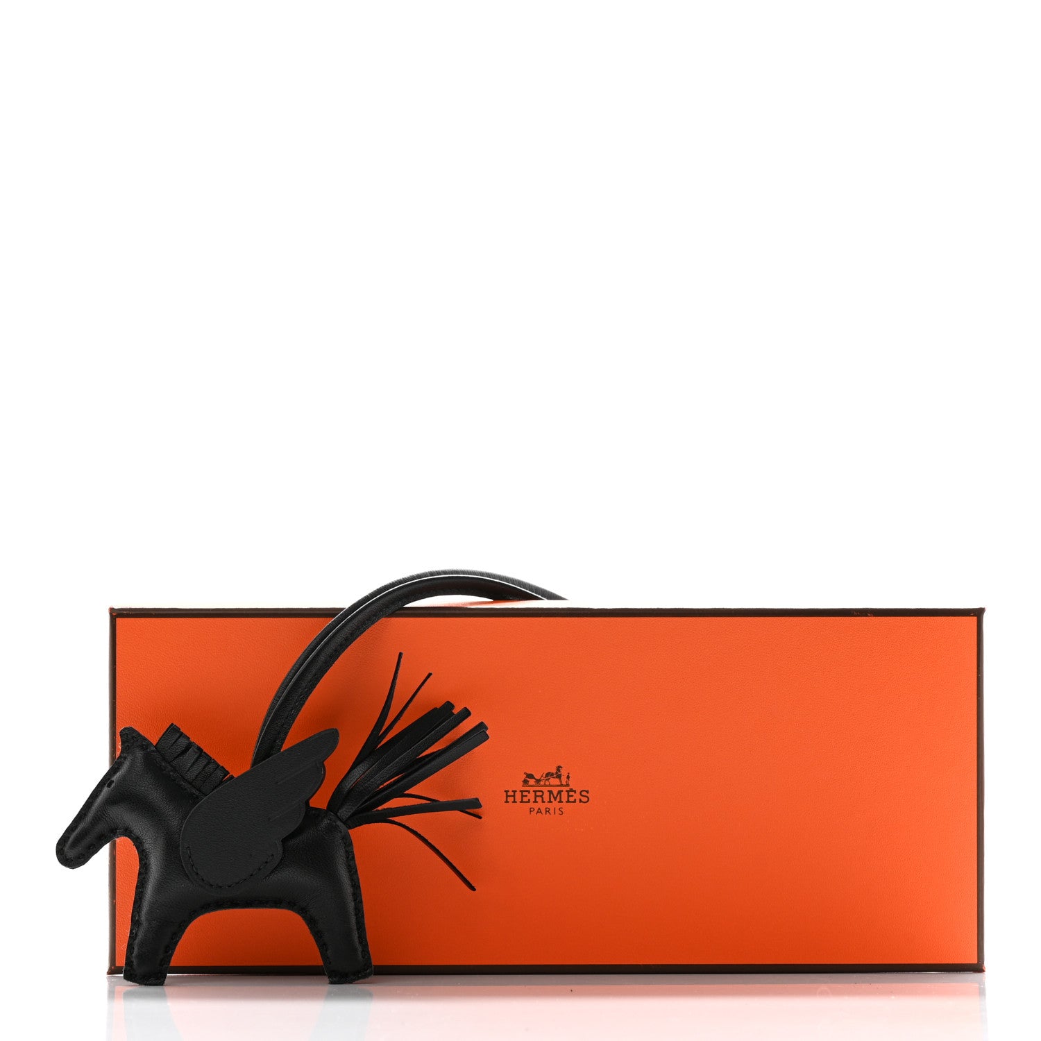 Hermes Milo Lambskin Grigri Rodeo Pegase Horse Bag Charm PM So Black 5 of 5