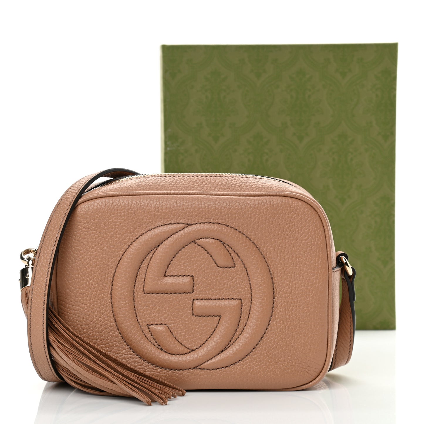Pebbled Calfskin Small Soho Disco Bag Camelia