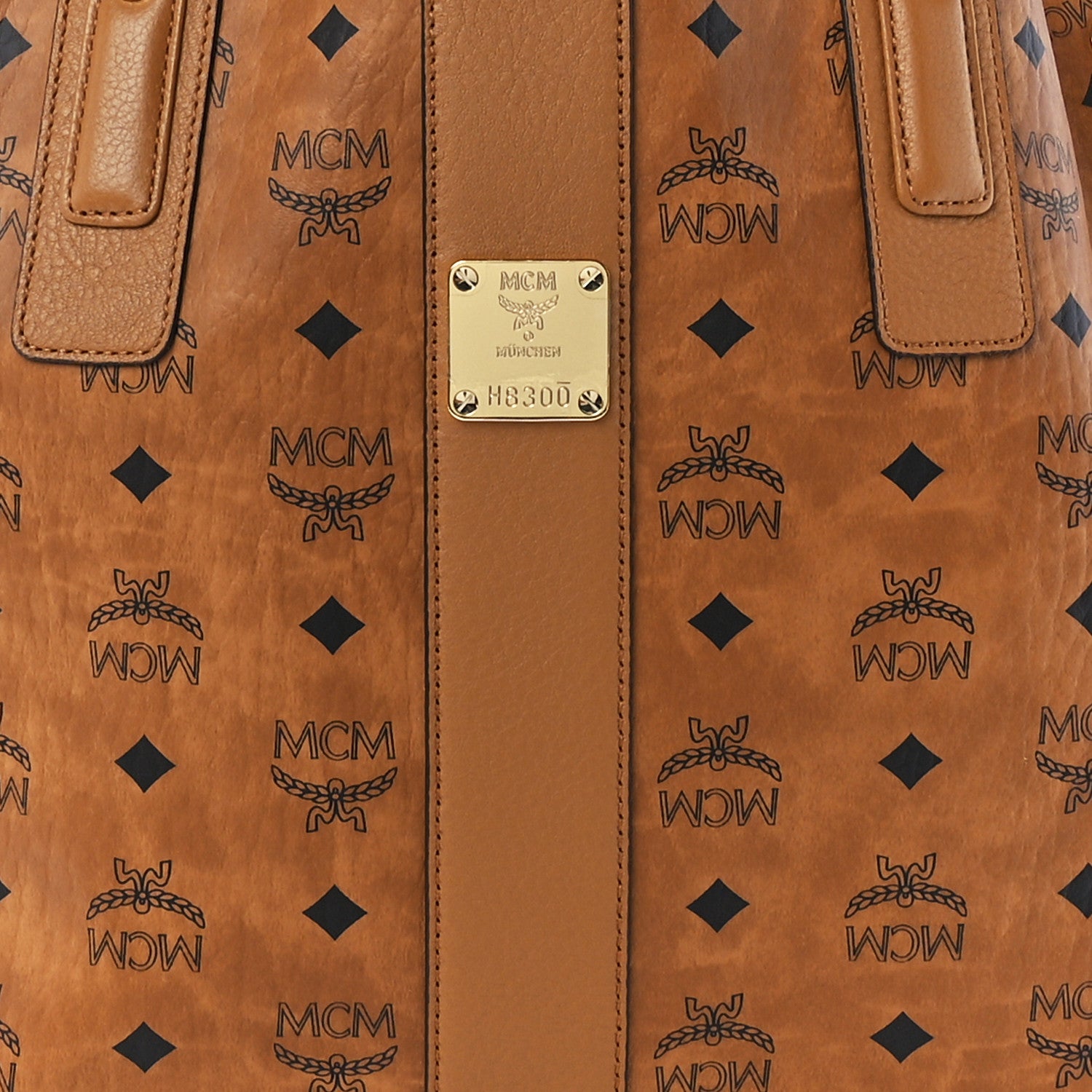 MCM Visetos Medium Liz Reversible Shopper Tote Cognac 5 of 20